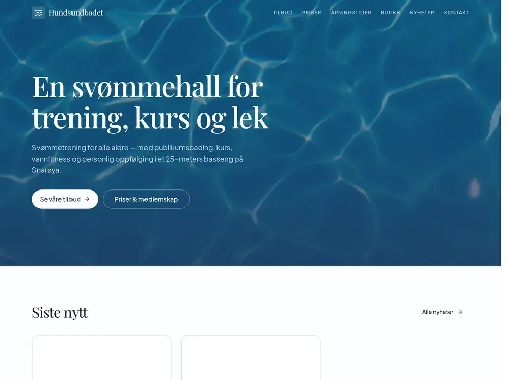 Hundsundbadet website preview